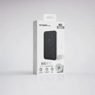 BATERÍA EXTERNA MAGNÉTICA MS5 DE 5000MAH DE ALUMINIO ROSA ARGPB1160